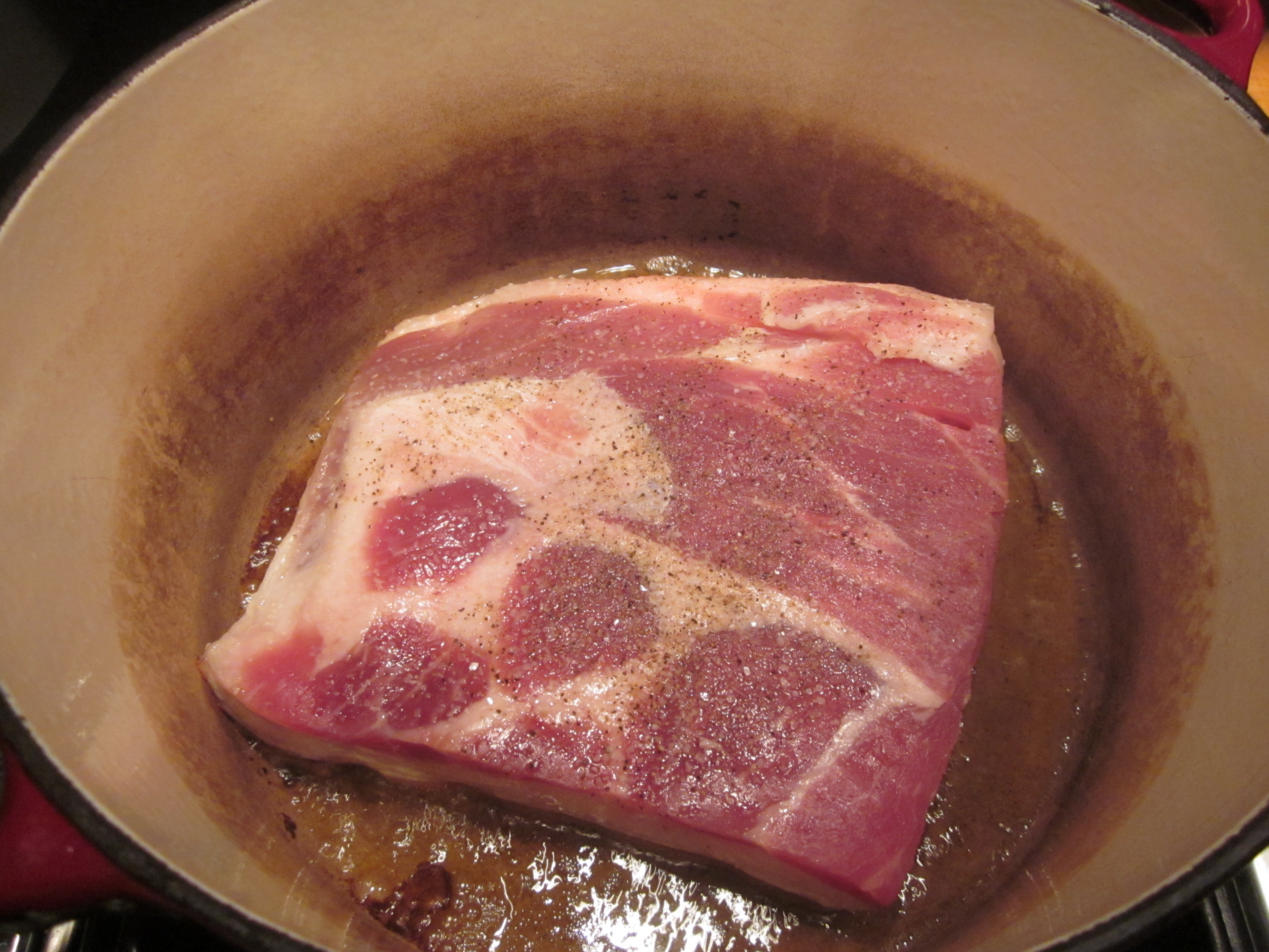 Cider Glazed Pork Belly and Brussels Sprouts Cooking at Clark Towers
